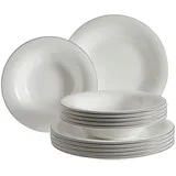 Villeroy & Boch Tafelservice Grey Lines, Grau, Weiß, Keramik, 12-teilig, Essen & Trinken, Geschirr, Geschirr-Sets, Tafelservice
