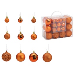 50 teiliges Weihnachtskugel-Set aus Kunststoff verschiedene Größen Kupferfarb...