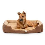 lionto Hundebett mit Wendekissen braun XL