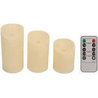 Flammenlose Led-kerzen Mit Fernbedienung, Realistischem Flackereffekt, Batterien Enthalten, Dekorative Beleuchtung Für Zuhause, 7,5 Cm