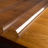 laro 0,30 mm Dicke Tischfolie Tischdecke Transparent Durchsichtig Abwaschbar Garten-Tischdecke Tischschutz-Folie PVC Plastik-Tischdecken Wasserabweisend Eckig Meterware |07|, Größe:140x260