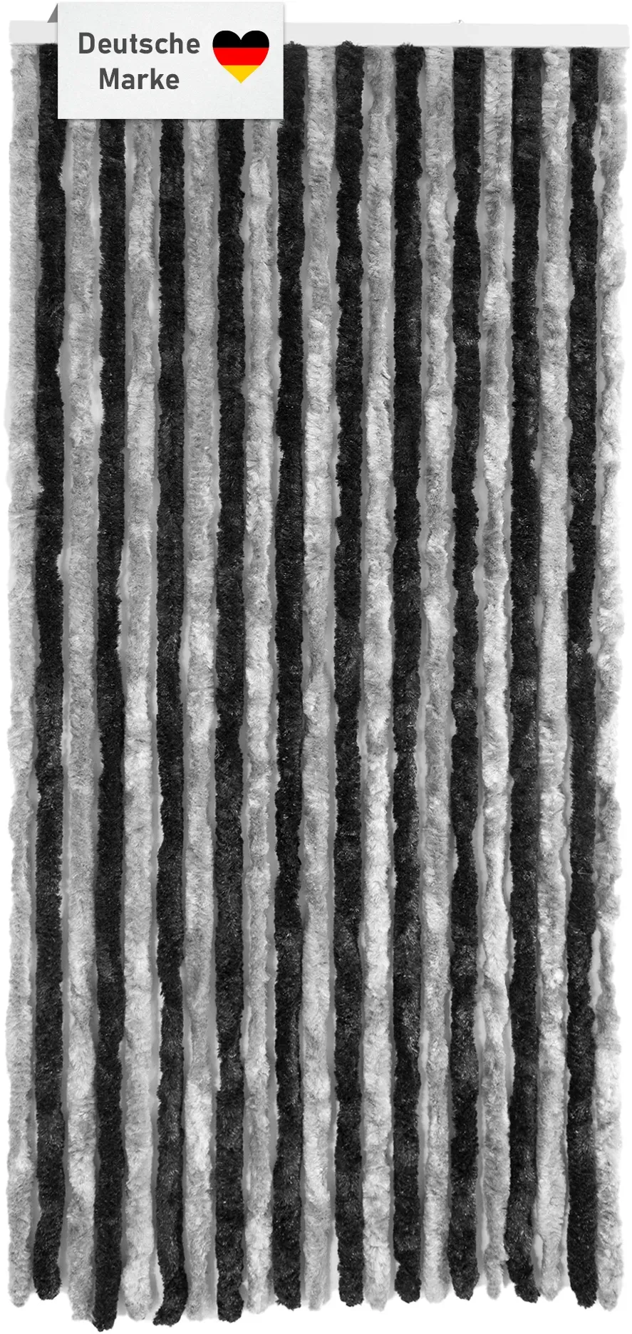 Flauschvorhang 90x200cm anthrazit-schwarz, Fliegenschutz, Türvorhang Wohnwagen