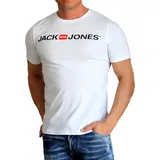 JACK & JONES Logoshirt Corp mit Kurzarm in Weiß-XL