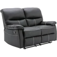 Relaxsofa 2-Sitzer - Kunstleder - Schwarz - canby