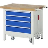Rau Werkbank mit Fahrgestell 8262, B1000xT700xH880mm, 4x Schublade-TA