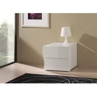 Dmora Nachttisch Dchies, Nachttisch mit 2 Schubladen, Schlafzimmermöbel, 100%