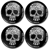 SkinoEu Aufkleber Autoaufkleber für Radkappen Nabenkappen Nabendeckel Radnabendeckel Rad-Aufkleber 60mm Totenkopf Schädel A 8060