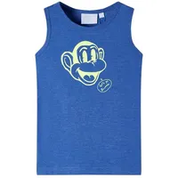 vidaXL Kinder Tank Top Jungen Knaben Unterhemd Trägershirt Ärmellos Blau Melange 116 - 116 (geeignet für 5-6 Jahre)