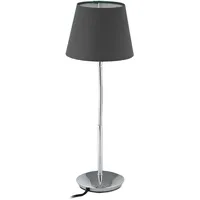 Relaxdays Tischlampe flexibel, mit Stoffschirm, verchromter Fuß, E14 Fassung,