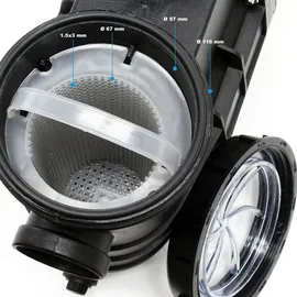 Wiltec Poolpumpe schwarz 5000 L/h