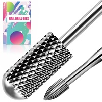 Nagelfräser Bit, 2 Stück Nagelhautsäuberungsbit für Nagelbohrer 2.35 MM, Nagelfräser Aufsätze Medium Fräser Bit Glatte Runde Spitze Barrel Kopf für Gelnägel