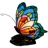 Bieye L30040 9 Zoll Schmetterling Tiffany-Stil Glasmalerei Schreibtischlampe