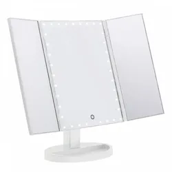 UNIQ Hollywood Trifold Kosmetikspiegel mit LED-Licht   Weiß 