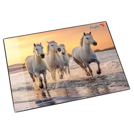 Läufer 46656 Pferde am Strand, 53x40 cm, rutschfeste Schreibunterlage Motiv Stand, 40x53cm