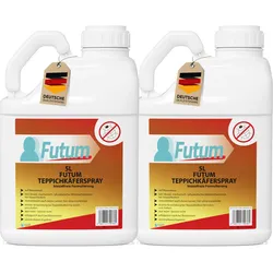 FUTUM 2x5L Teppichkäferspray bekämpft Insekten, Eier, Larven, Insektenspray ohne Biozide auf Wasserbasis,  Sofortwirkung ohne Flecken