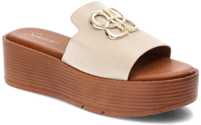 Beige Pantoletten Simius Elegante Sommerschuhe, 39