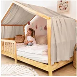 lilimaus Hausbett Himmel [in 12 Farben] Betthimmel Hausbett aus 100% Baumwolle Musselin - Stoffhimmel für Hausbett Deko Mädchen & Jungen - Himmel für Hausbett Kinder - Bett Vorhang Kinderbett
