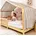 Hausbett Himmel in 12 Farben Hausbett 100 Baumwolle Musselin Stoffhimmel für Hausbett Deko Mädchen Jungen Himmel für Hausbett Kinder Bett Vorhang Kinderbett