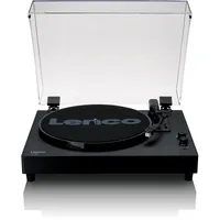 Lenco LS-60BK Plattenspieler aus Holz mit eingebauten Lautsprechern und Bluetooth