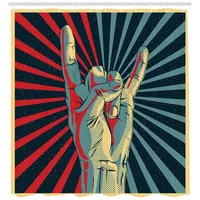 ABAKUHAUS Duschvorhang Rock 'n' Roll Handzeichen 175 x 240