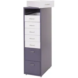 Mendler Boston Rollcontainer 110x28x41 cm dunkelgrau