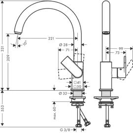 Hansgrohe Vernis Shape M35 mattschwarz 71871670