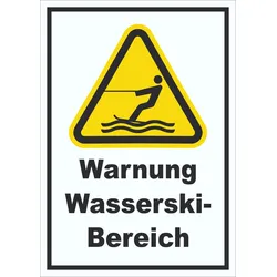 Schild Warnung Wasserski-Bereich A5 (148x210mm)