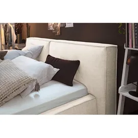 KAWOLA Bett CARLO Polsterbett Stoff cremeweiß 200x200cm