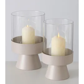 Boltze Windlicht PALLAS Glas Beige