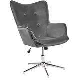 riess-ambiente Drehsessel MR. LOUNGER grau, mit Samt-Bezug grau