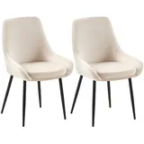 CLP Esszimmerstuhl Elmira Polyester creme 2er Set