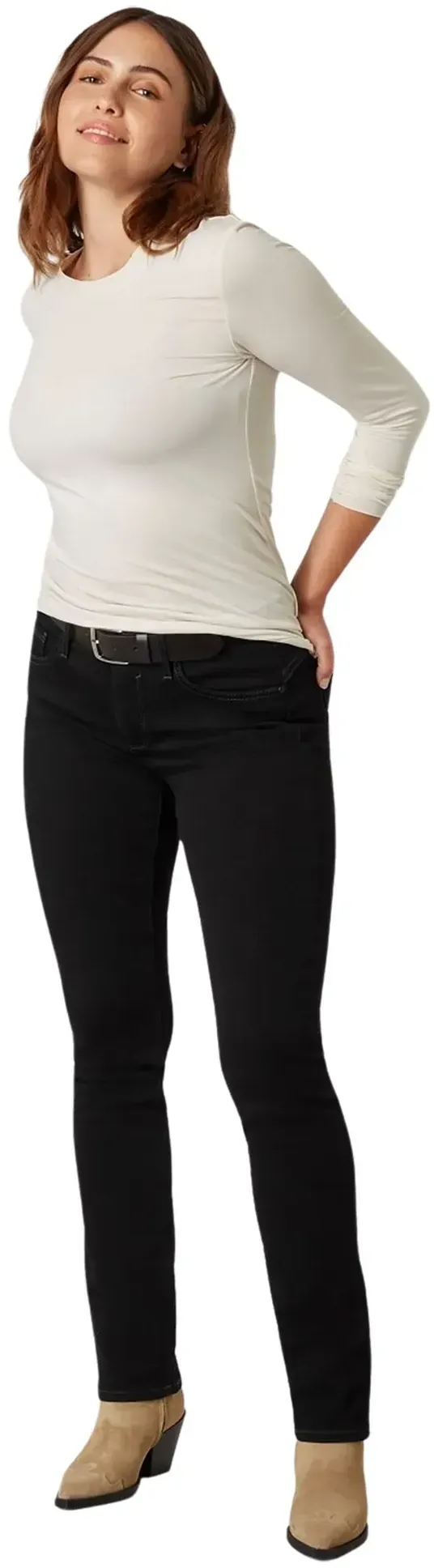 Paddocks Jeans Lia in Schwarz mit Slim Fit-D42 / L28