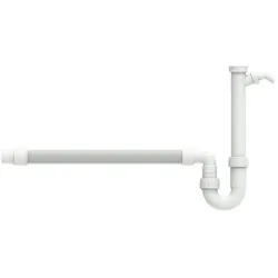 Siphon SCHÜTTE "KS Spültisch-Röhrensiphon", weiß, Kunststoff, Siphons, 1 1/2"IG