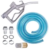 Zapfpistolen Set - für Dieselpumpe Heizölpumpe Ölpumpe Kraftstoffpumpe Wasserpumpe Tauchpumpe Brunnenpumpe Pumpe - PVC 6m, Rückschlagventil Aluminium-Zapfpistole Anschluss-Zubehör