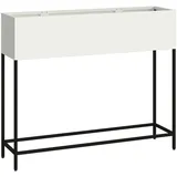vidaXL Hochbeet 100x26x82 cm Weiß Stahl
