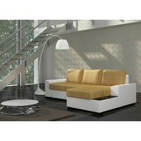 JVmoebel Ecksofa Design Ecksofa Schlafsofa Bettfunktion Sofa Couch Leder Polster, Mit Bettfunktion braun|weiß