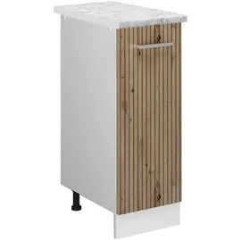 Vicco Apothekerschrank R-Line Medizinschrank für die Küche Artisan-Eiche/Weiß 30 cm AP Marmor