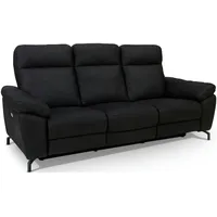 3-Sitzer Relaxsofa Astella Stoff Schwarz - Elektrisches Sofa mit Liegefunktion & USB