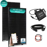myvoltaics MyBasic 630+ Watt Mini-Format Balkonkraftwerk (1,65m x 0,88m) Glas-Module (bifazial +30% Ertrag) WLAN Wechselrichter