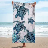 Strandtuch groß 100x200 cm 3D Meeresschildkröte, Microfaser Handtücher, Strandlaken Handtuch, Schnell Trocknen Strandhandtuch Herren Frauen Badetücher, Badetuch, Strandtücher