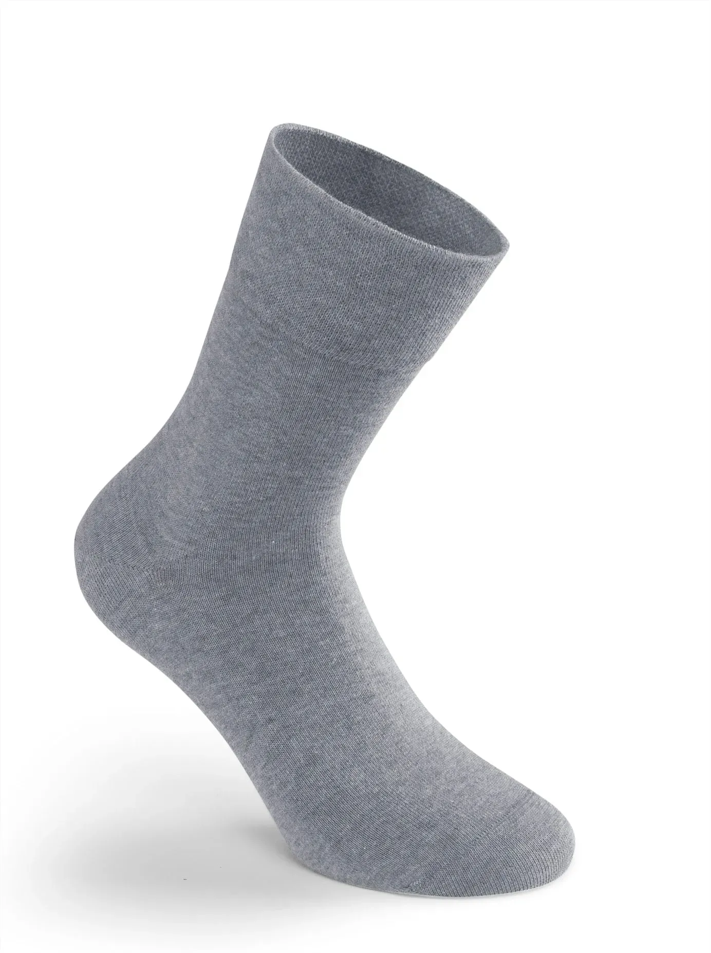 Socken ROGO, Damen, Gr. 1/35, grau (hellgrau, meliert), 84% Baumwolle, 14% Polyamid, 2% Elasthan, Socken Socken
