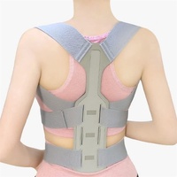 Schulter Schlüsselbein Brust Rückenstütze Geradehalter Körperhaltung Korrektor Skoliose Unterstützung Lendenwirbelsäule Doppelter Zuggürtel (Color : Silver, Size : M Code)