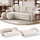 Homcom Ecksofa mit Schlaffunktion 3er Schlafsofa mit Umkehrbarer Chaiselongue - Creme