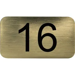 Nummernschild selbstklebend, 35 x 20 mm, Type 16, Kunststoff gold metallic