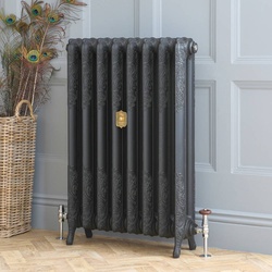 Gussheizkörper Höhe 95cm Breite auswählbar in antiker Graphit-Optik – Charlotte