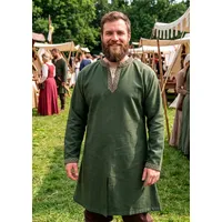 Vehi Mercatus Wikinger-Kostüm Klassische Wikinger Tunika grün mit Knotenmuster "Hakon", langarm grün XL | XL