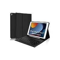 IVEOPPE iPad 9 Generation Hülle mit Tastatur - iPad Tastatur Hülle für iPad 10,2 2021, Wireless Tastatur iPad,QWERTZ-Tastatur für iPad 9./8./7. Gen, iPad Air 3. Gen, iPad Pro 10,5, iPad 10,2 Zoll