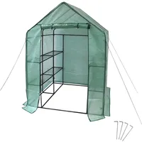 NATIV Foliengewächshaus mit 4 Ablagefächern, Tomatenhaus 143 x 143 cm, 195 cm hoch