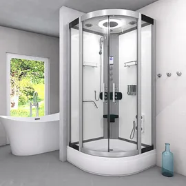 AcquaVapore Komplettdusche Duschkabine Fertigdusche Dusche D58-50t1-ec 90x90 cm, Mit 2k Scheiben Versiegelung