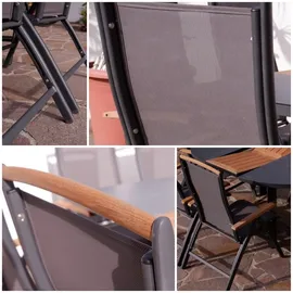 aleos Gartengarnitur Ausziehtisch 120-160 x 75 cm Grau